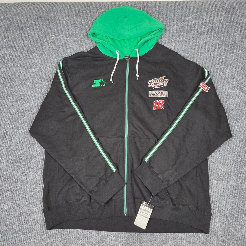 Starter NASCAR Joe Gibbs Racing Interstate Batteries 18 Crew Zip Hoodie Mens 2XL